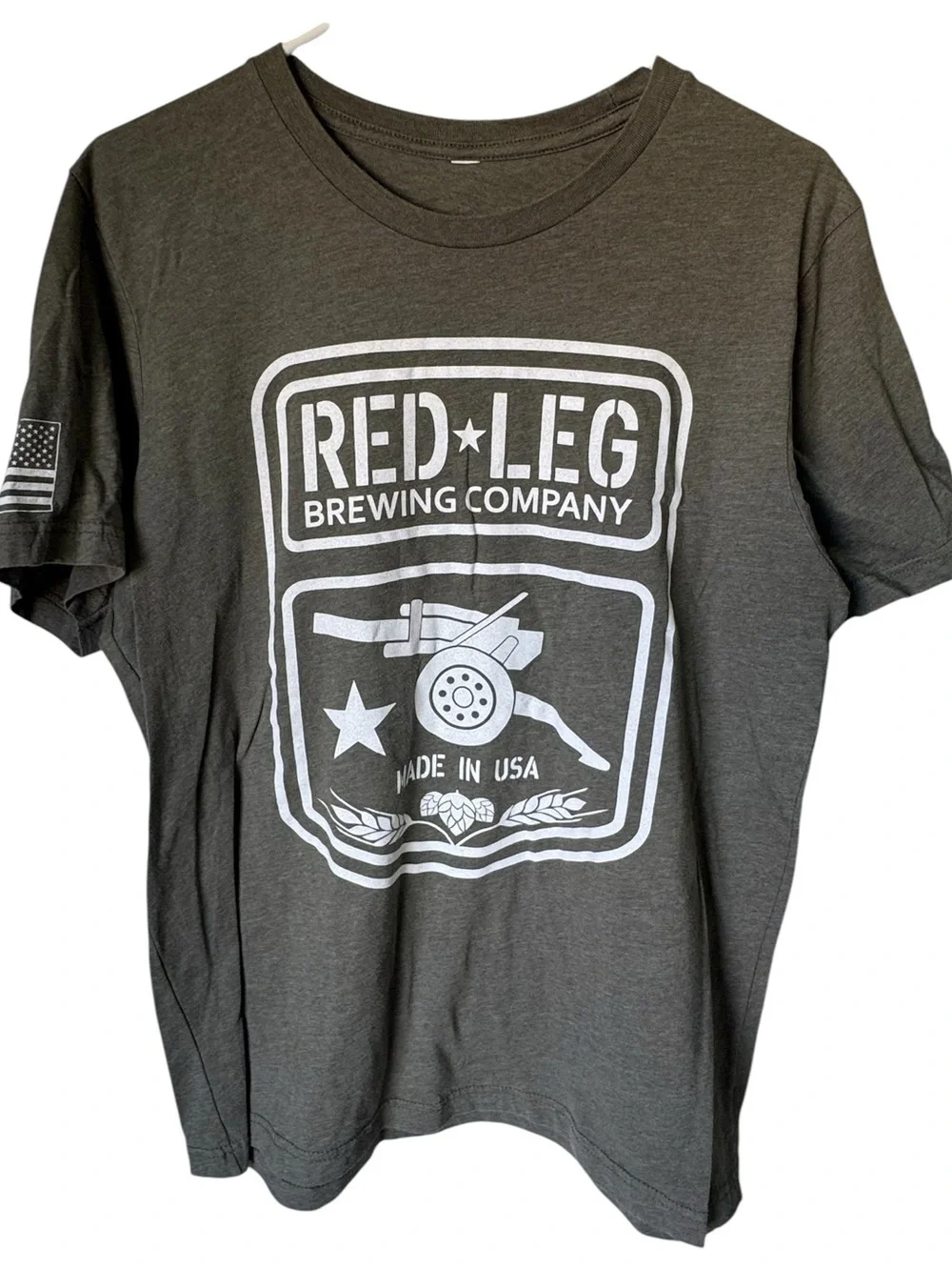 Red Leg Brewing Co Colorado Springs CO Men’s L Military Gray Graphic Tee